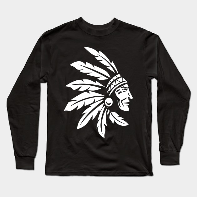 Indian Old man Logo Long Sleeve T-Shirt by chacuy